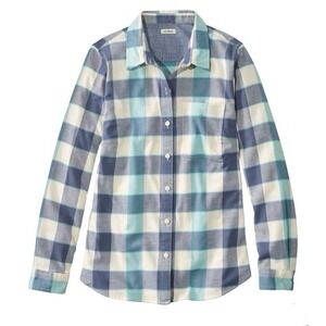 LL Bean Women's Bean Flex All-Season Long Sleeve Button Up Flannel Shirt Size XS